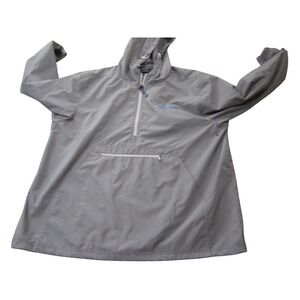 Charles River Mens L Lightweight 1/2 Zip Jacket Gray Size Large Kanga Pocket